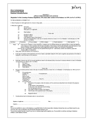  City of Johannesburg Environmental Health Business Licensing Restaurant Org 2010-2024