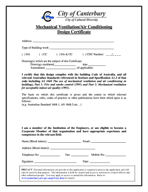 Ventilation Certificate Template  Form