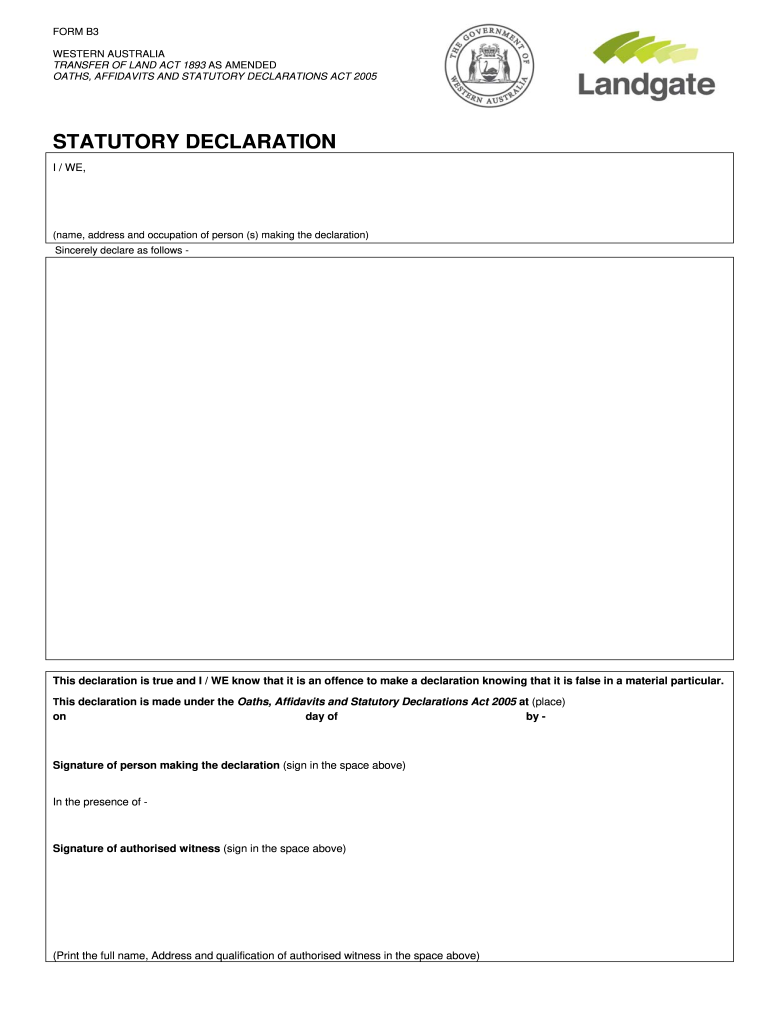 Birth Certificate Form B3 PDF