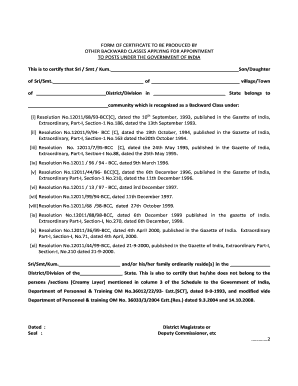 Obc Certificate Format