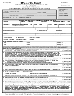 Gun Application Form