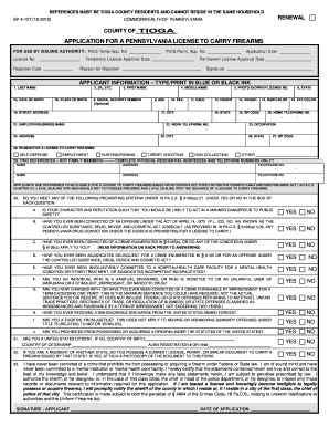  Tioga County Pa Pistol Permit 2012