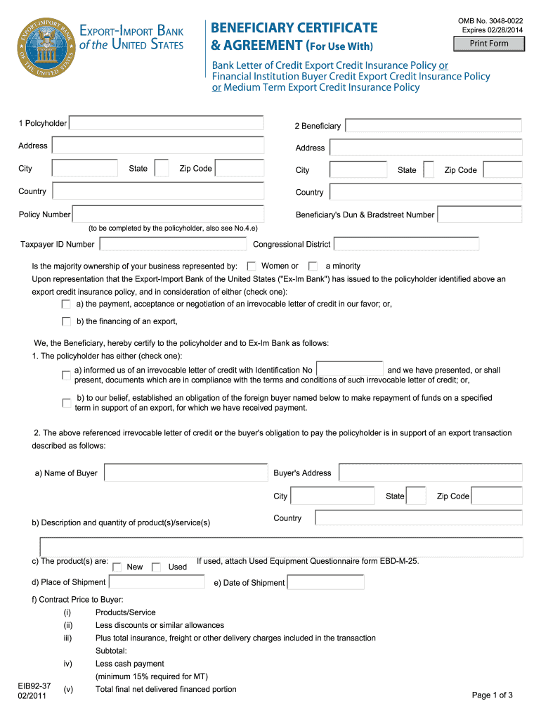  Beneficiary Certificate Format 2011-2024