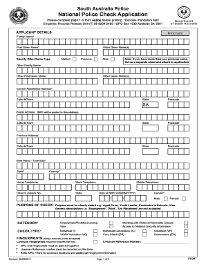 Police Check Form