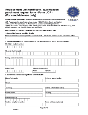  Neosh Certificate Soft Copy Empty Form 2012