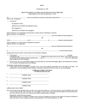 Hoa Proxy Form PDF