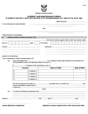 Maintenance Court Forms