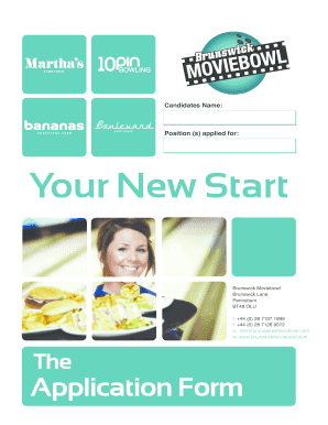 Brunswick Moviebowl Jobs  Form