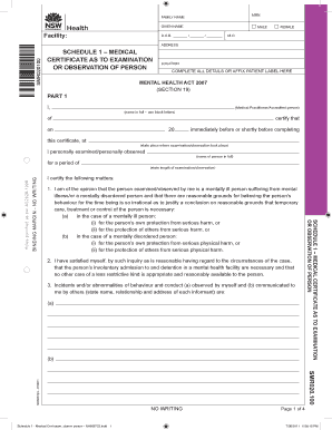 Fill in Medical Certificate Nsw Template  Form