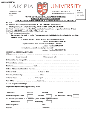 Laikipia University  Form