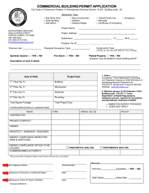  Certificate of Occupancy Corpus Christi 2012