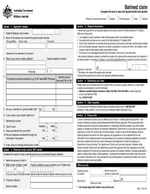 Balimed Claim Form Department of Human Services Humanservices Gov