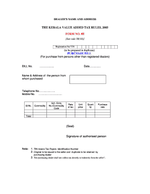 The Kerala Value Added Tax Rules2005 Form