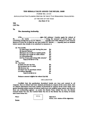 Form 21cc Kerala Vat