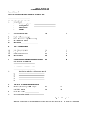 Rti Application Form