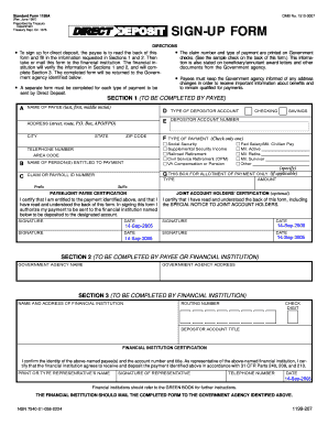 Direct Deposit Form Example Filled Out