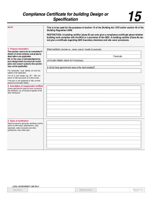 Form 15 Glazing Certificate