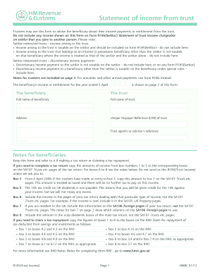 Statement of Income from Trust Fillable Form