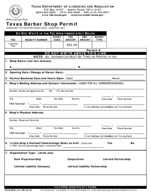 Barber Shop Form