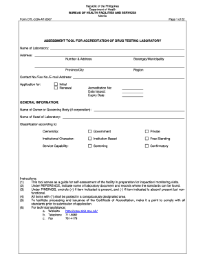 Assessment Tool Department of Health Doh Gov  Form