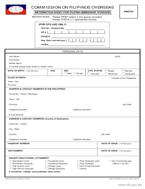 Commission of Filipino Overseas Form