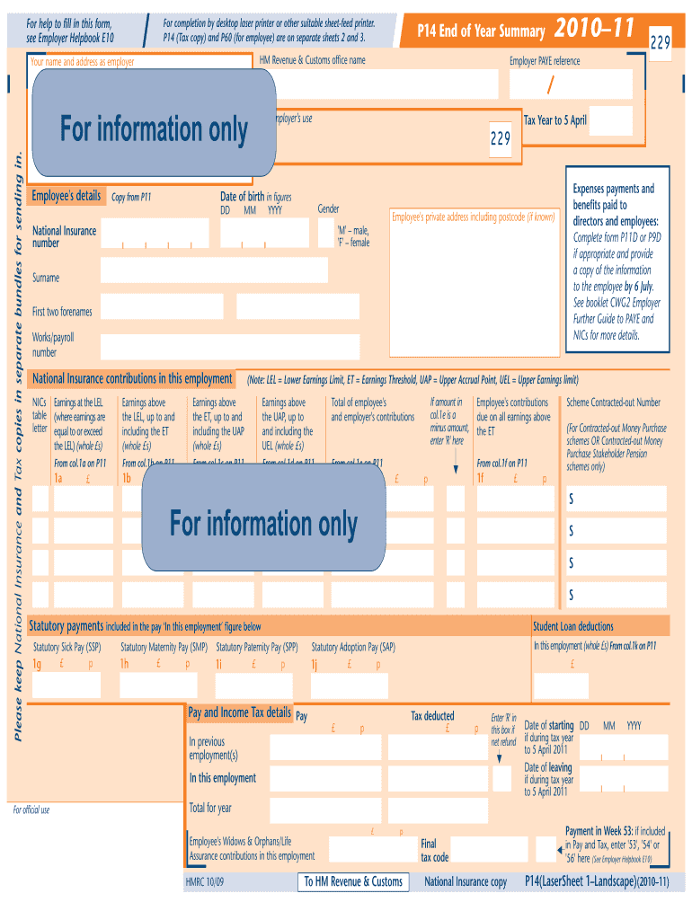 Blank P60 Form Download