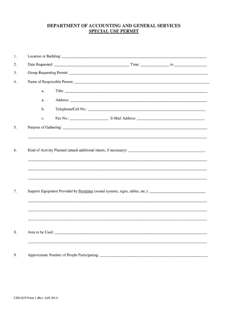  CSD SUP Form 1  Department of Accounting and General Services 2011-2024