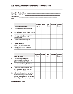 Internship Feedback Form