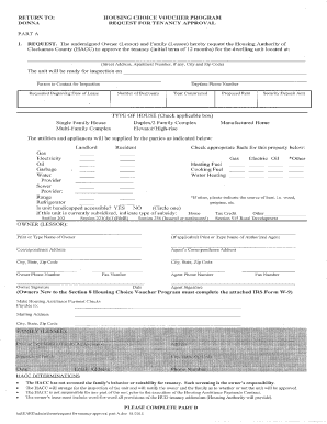 Request for Tenancy Approval  Form