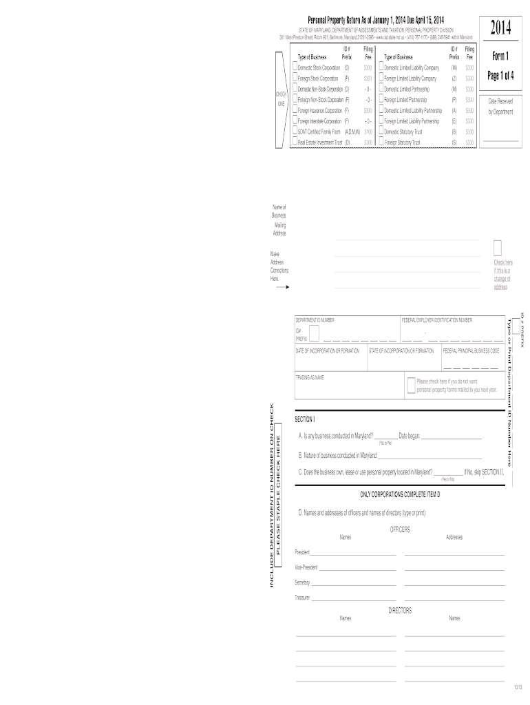  Maryland Form 1 2020