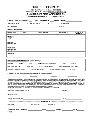 Preble County Building Department  Form
