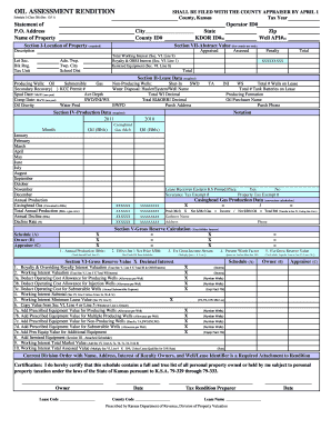 Kansas Oil Assessment Rendition Form