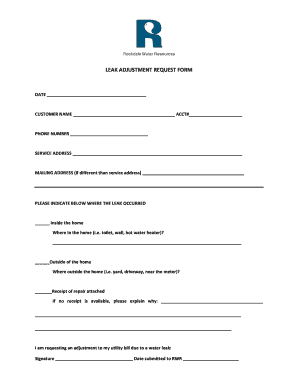 Rockdale County Water Leak  Form