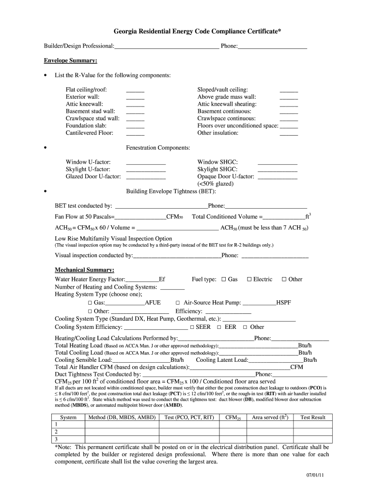 Energy Code Compliance  Form