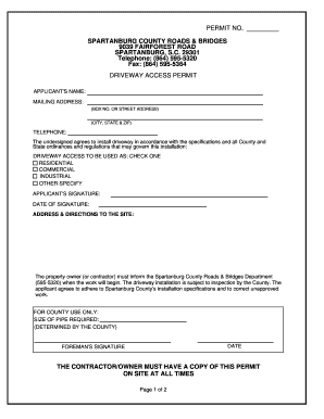 Spartanburg Building Permits  Form