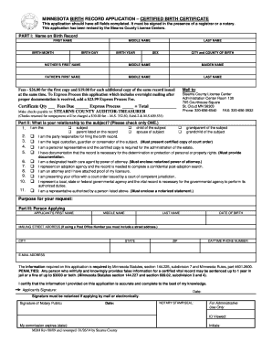 Stearns County Birth Certificate Application Form 2014