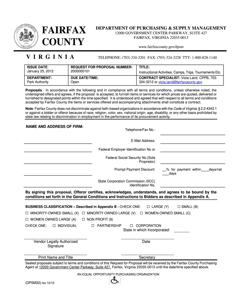  Rfp2000000101 Form 2010