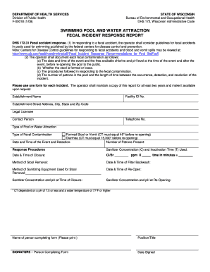 Pool Fecal Incident Response Form