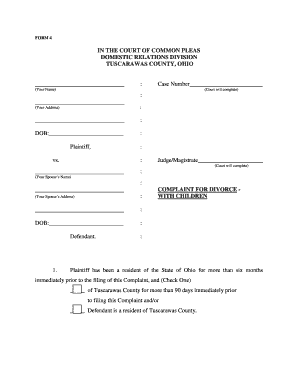 Divorce Papers Ohio  Form