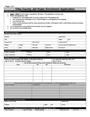 Vilas County Jail  Form