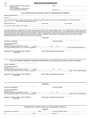 Prepower Request  Form