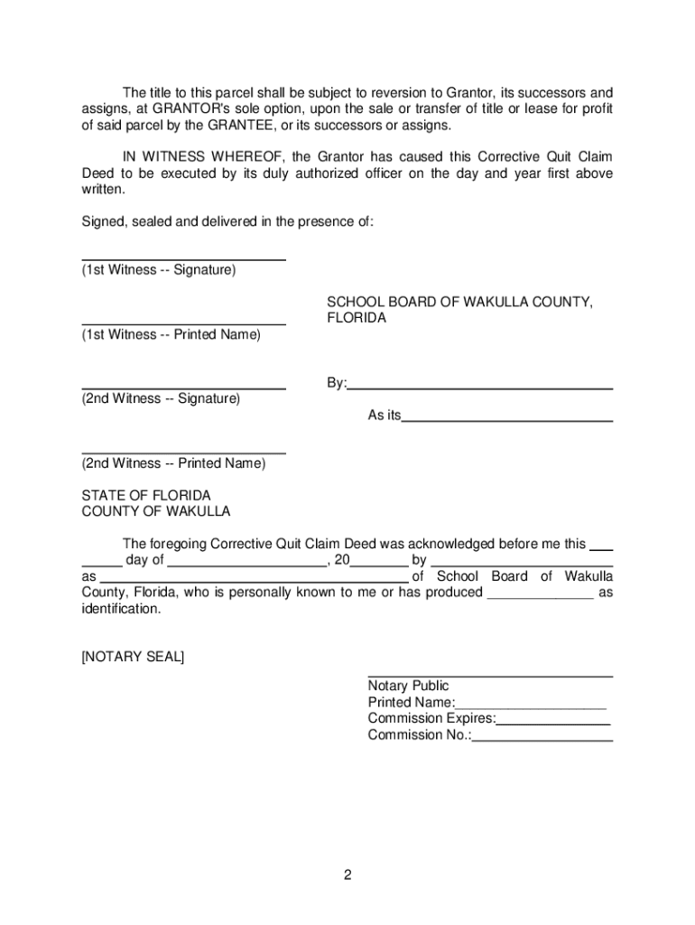 Corrective Deed Florida PDF  Form