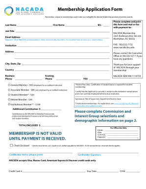 Nacada Membership  Form