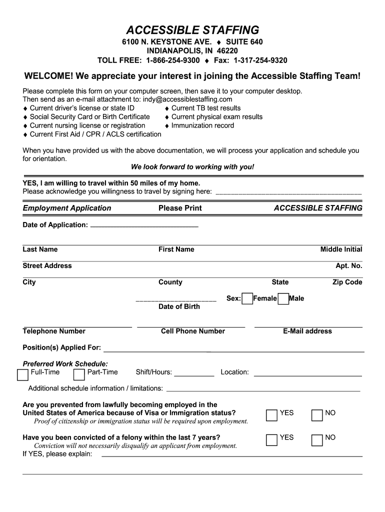 Accessible Staffing  Form