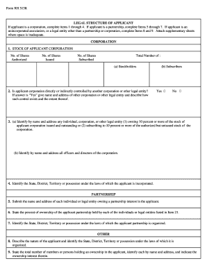 Form RH 313R LEGAL STRUCTURE of APPLICANT If Applicant is a Corporation, Complete Items 1 through 4 Adph