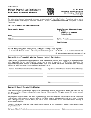  Rsa Direct Deposit Form 2013