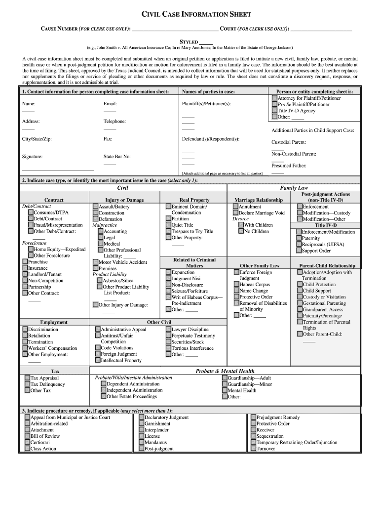 Case Tx  Form