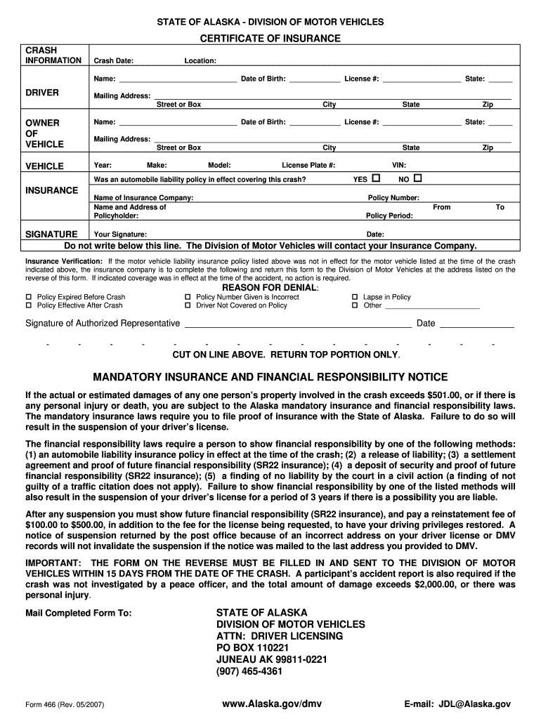  Certificate of Insurance 466 WEB Transportation & Public Alaska 2011