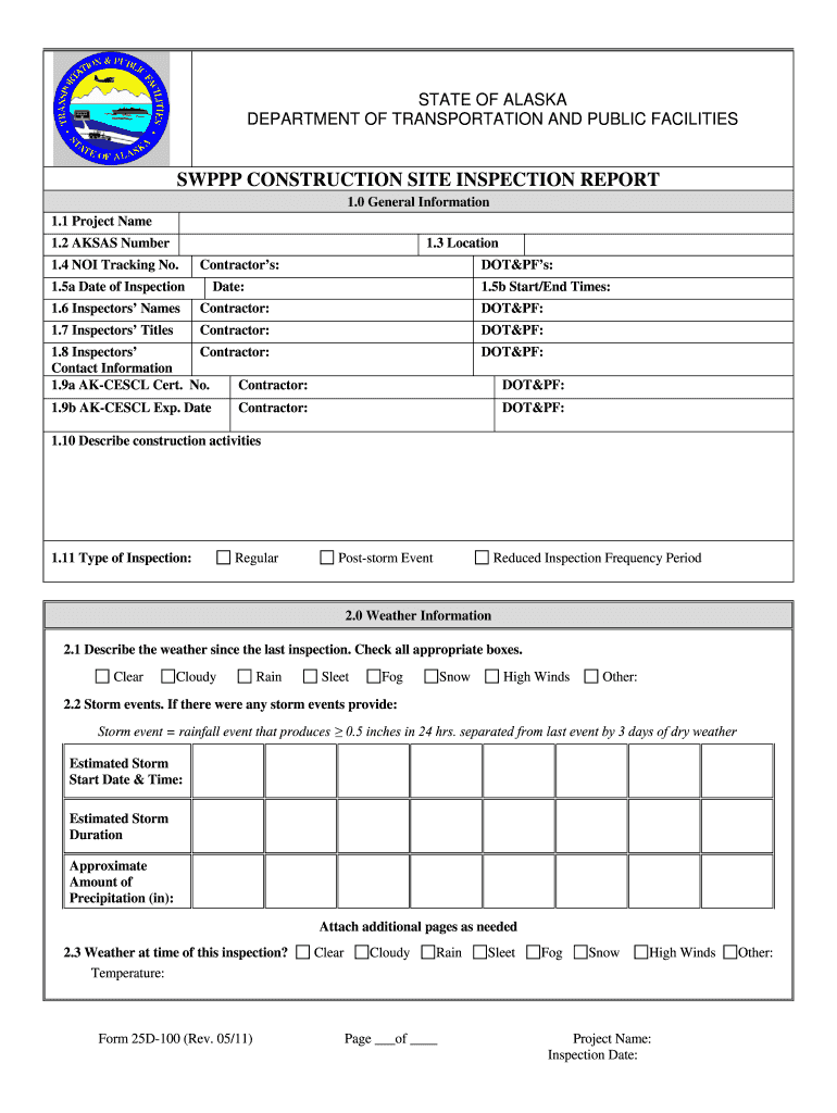  Swppp Form 25d 100 2011