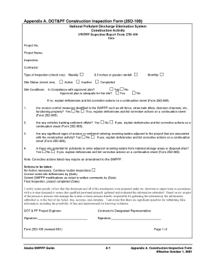 Swppp Inspection Log Form